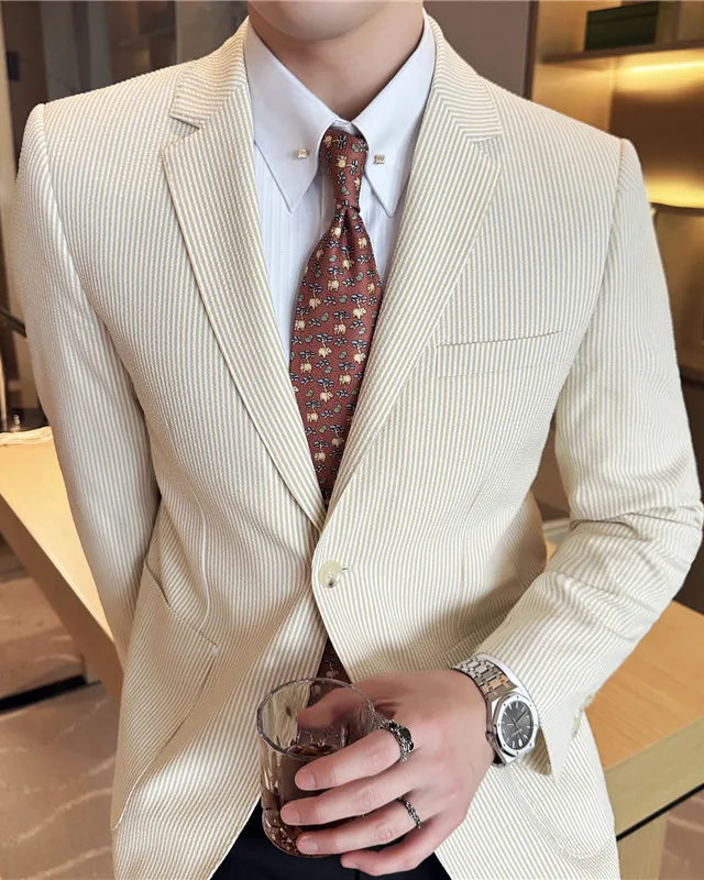 Blazer Timéo homme Old Money, jaune, une coupe moderne et intemporelle avec un style chic.