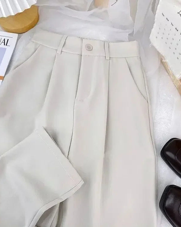 Pantalon Alexine abricot pour femme, coupe régulière et élégante