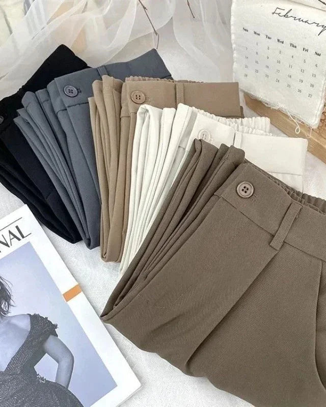 Pantalon Alexine en plusieurs couleurs, style Old Money pour femme.