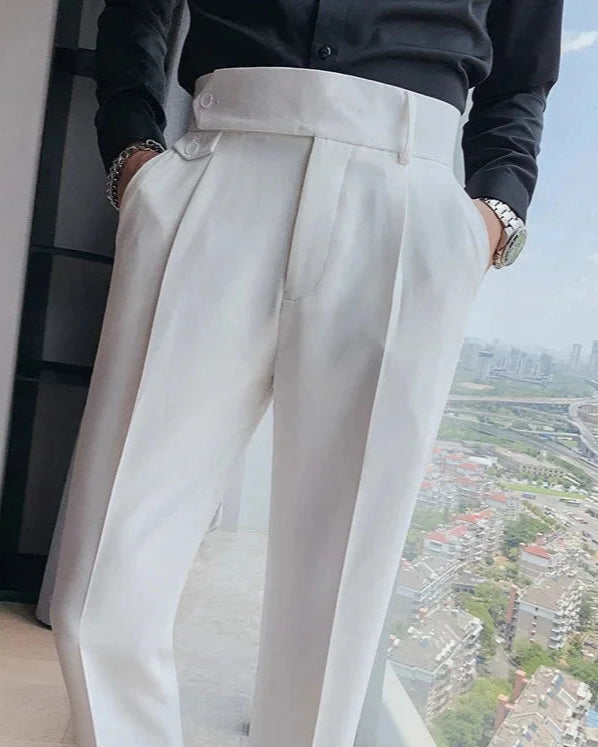 Pantalon Maé homme, blanc, idéal pour une tenue distinguée et polyvalente.