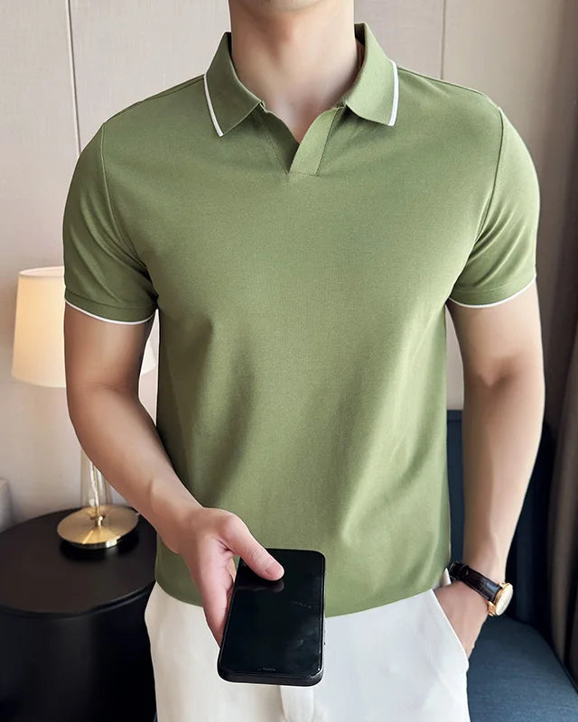 Polo Anas homme, vert, une touche de distinction et de modernité.