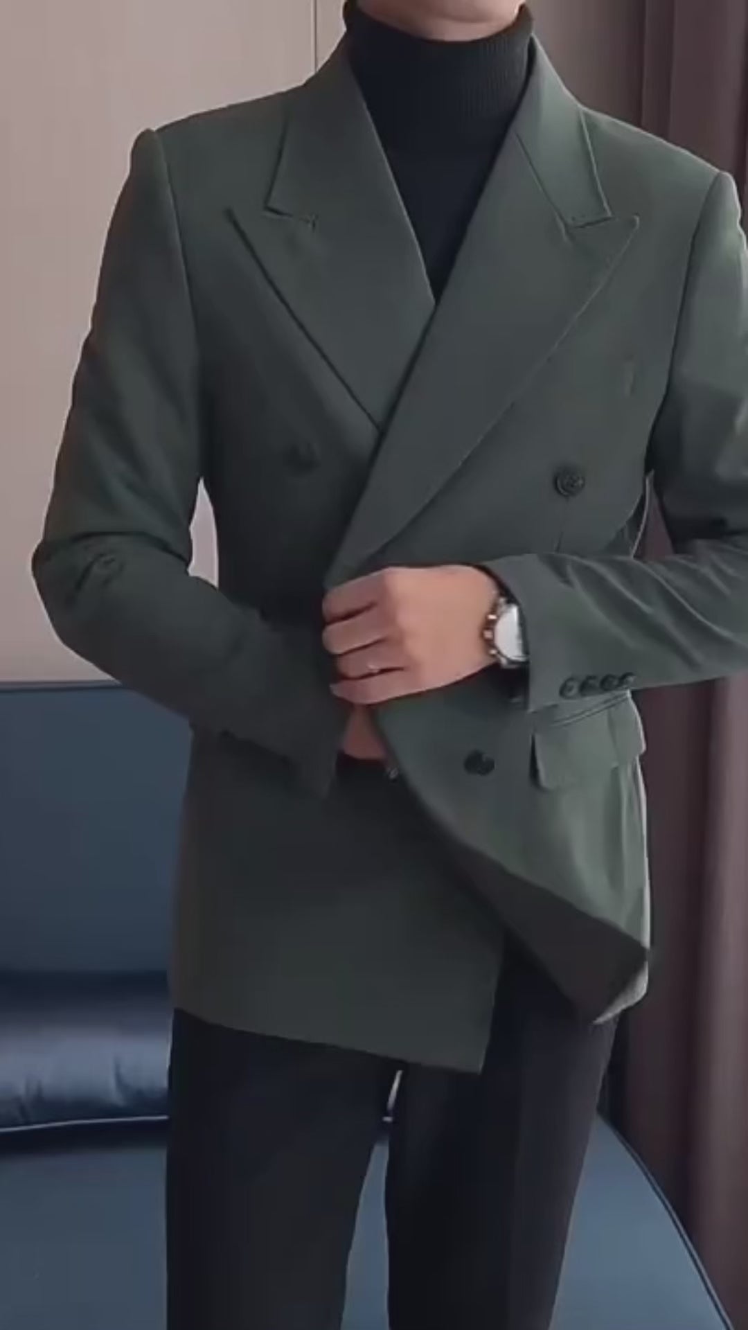 Vidéo du Blazer Rémi homme, vert, veste de costume, style Old Money.