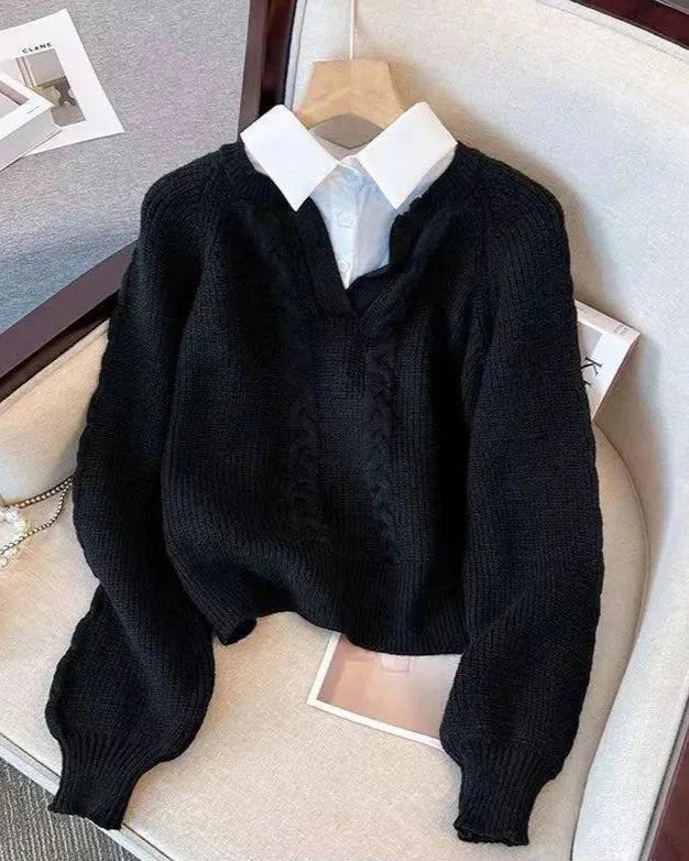 Pull Célie noir femme, parfait pour un look élégant et discret.