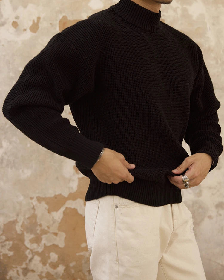 Pull Milo homme, noir, pour un look chic et décontracté.