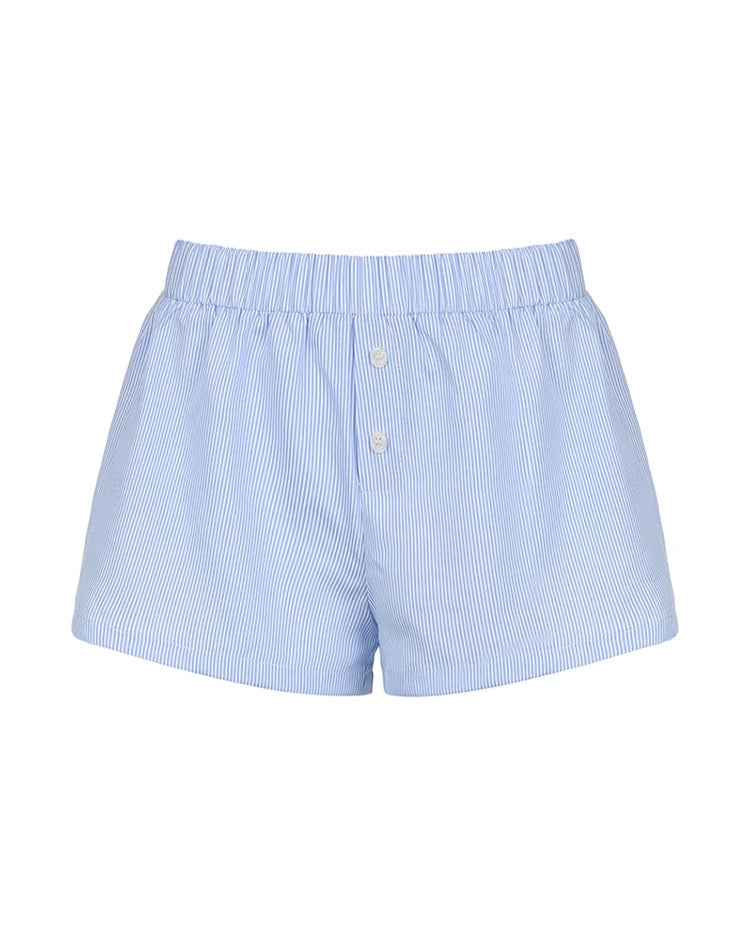 Short Augustine bleu, parfait pour un look casual et estival.